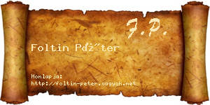 Foltin Péter névjegykártya