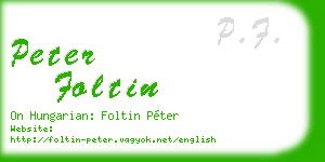 peter foltin business card